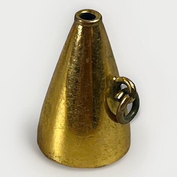 Vintage 10K Yellow Gold Filled Pendant Charm Cheerleader Mega Phone - Signed - Picture 1 of 8